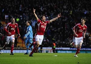 Bristol City v West Ham Collection: Thrilling Moment: Cole Skuse's Stunner for Bristol City Against West Ham