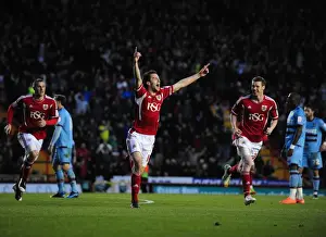 Bristol City V West Ham Prints: Thrilling Moment: Cole Skuse's Stunning Goal for Bristol City Against West Ham at Ashton Gate