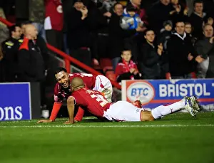 Bristol City V Barnsley Prints: Thrilling Moment: Nicky Maynard's Stunning Goal Celebration for Bristol City vs Barnsley