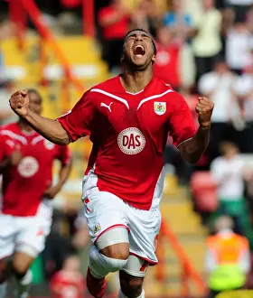 Bristol City V Derby County Prints: Thrilling Nicky Maynard Goal Celebration: Championship Winning Moment (April 24)