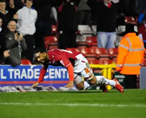 Bristol City V Barnsley Prints: Thrilling Nicky Maynard Goal Celebration: Championship Winning Moment for Bristol City vs