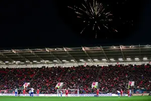 Bristol City V Brighton And Hove Albion Prints: Thrilling Sky Bet Championship Clash: Fireworks Light Up Ashton Gate as Bristol City and Brighton Face Off