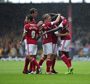 Thrilling Victory: Jay Emmanuel-Thomas Scores the Winning Goal for Bristol City Against Bradford City in Sky Bet League One (2013)