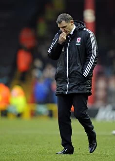 Images Dated 9th March 2013: Tony Mowbray's Disappointment: Bristol City vs Middlesbrough, 09-03-2013