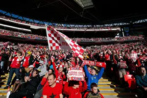Triumphant Bristol City Fans Celebrate Johnstones Paint Trophy Victory at Wembley Stadium (2015)
