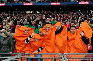 Triumphant Moment: Bristol City FC Fans Celebrate Johnstone's Paint Trophy Victory at Wembley Stadium