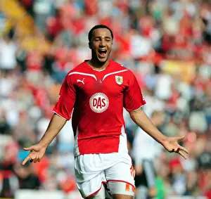 Bristol City V Derby County Prints: Twenty-Goal Milestone: Nicky Maynard's Thrilling Showdown Goal for Bristol City vs
