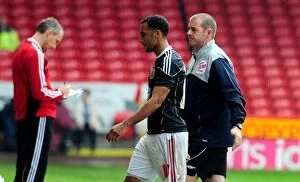 Sheffield United v Bristol City Collection: Two-Footed Challenge: Nicky Maynard's Red Card in Sheffield United vs
