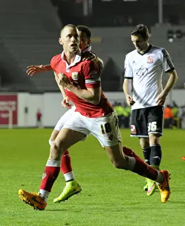 Swindon Prints: Unforgettable Moment: Wilbraham and Tavernier's Epic Goal Celebration vs