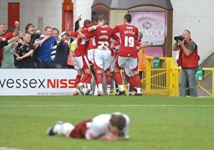 Images Dated 17th October 2007: Unified in Triumph: Bristol City Football Team's Glorious Group Victory over Burnley