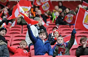 Bristol City V Middlesbrough Prints: United Bristol City Fans Gather Before Kick-off Against Middlesbrough at Ashton Gate, 2016