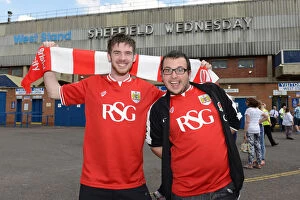 Images Dated 8th August 2015: United Bristol City Fans Gather Outside Hillsborough Stadium Before Sky Bet Championship Match, 2015