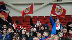 Bristol City V Middlesbrough Prints: United Before Kick-off: A Sea of Bristol City Fans at Ashton Gate (January 2016)
