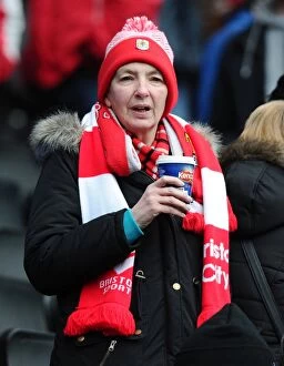 Images Dated 7th February 2015: Unwavering Passion of Bristol City Fans at MK Dons vs. Bristol City (February 7, 2015)