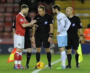 Images Dated 10th December 2014: Wade Elliott Flips the Coin: Bristol City vs Coventry City, Johnstones Paint Trophy