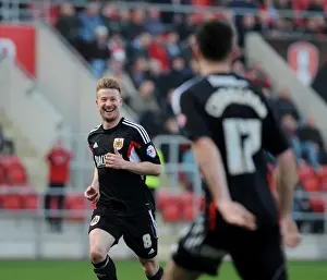 Rotherham United V Bristol City Prints: Wade Elliott's Euphoric Goal Celebration: A Standout Moment in Rotherham United vs