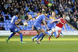 Shrewsbury Town V Bristol City Prints: Wade Elliott's Shooting Moment: Shrewsbury Town vs. Bristol City, Sky Bet League One