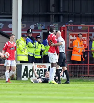 Walsall's Michael Ngoo Pushes Scott Wagstaff: Yellow Card Controversy in Walsall vs
