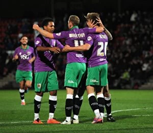 Images Dated 8th October 2014: Wes Burns Scores the Winning Goal: Bristol City Triumphs in Johnstone's Paint Trophy Match against