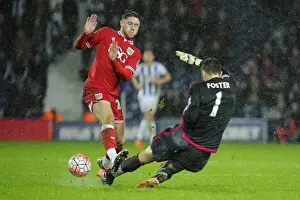West Brom Prints: Wes Burns vs Ben Foster: A FA Cup Third Round Battle at The Hawthorns