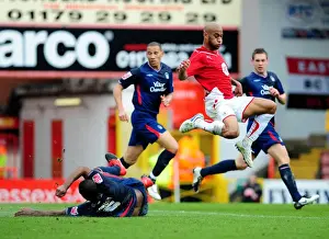 Bristol City V Nottingham Forest Prints: Wes Morgan Stops Danny Haynes: Championship Showdown at Ashton Gate, April 2010