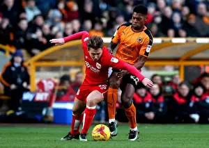 Wolverhampton Wanderers V Bristol City Prints: Wolverhampton Wanderers vs. Bristol City: Luke Freeman Tackled by Ivan Cavaleiro