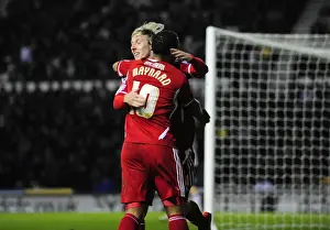 Woolford and Maynard's Goal Celebration: Derby County vs. Bristol City - Championship Football Match - 10/12/2011
