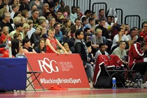 Fans Collection: Young Fan Holds RSG Board at Bristol Flyers vs. Plymouth Raiders Basketball Game