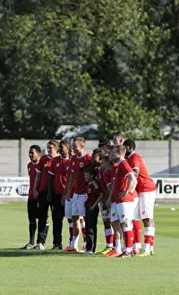 Weston V Bristol City Prints: Young Fan Meets Bristol City Squad at Weston Super Mare's Woodspring Stadium