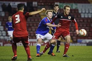 Bristol City V Ipswich Town FA Youth Cup Collection: Young Stars Clash: Intense Football Action - FA Youth Cup Third Round Proper