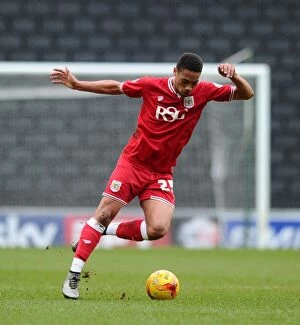 Images Dated 20th February 2016: Zak Vyner of Bristol City in Action Against Milton Keynes Dons at Stadium MK, 2016